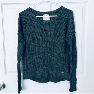Rib-Knit Army Green Sweater